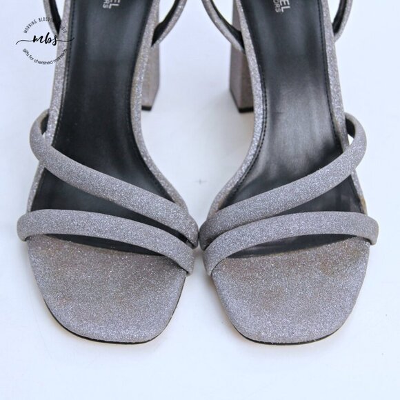 MICHAEL Michael Kors Sandals Hazel Ankle Strap Pixie Shimmer Silver Women 11 - Picture 9 of 13